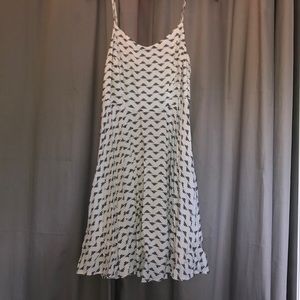 White fit and flare dress with black detailing